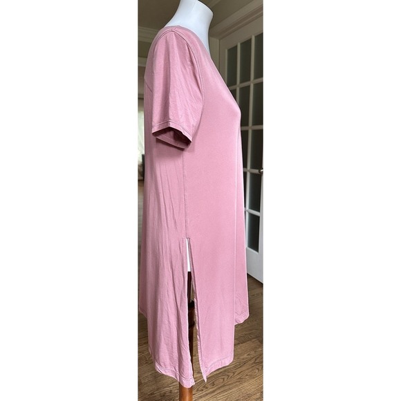 Lululemon Tunic Shirt Pink V-Neck Short Sleeve Side Slit Size 10 (Tag Missing) - Picture 3 of 7
